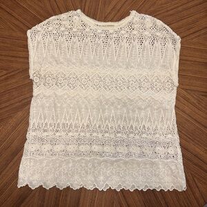 Ulla Johnson Cream Cropped Embellished Blouse